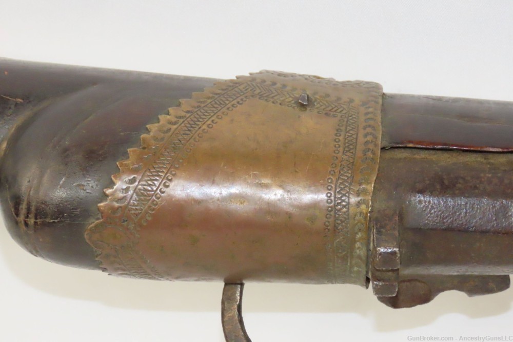 Engraved MASSIVE 1700s Antique Indian TORADAR MATCHLOCK .71 Caliber Musket -img-10