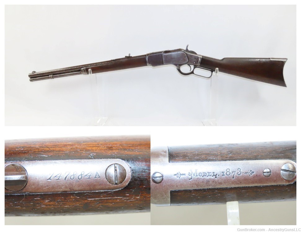 1884 WINCHESTER Model 1873 .38-40 WCF SHORT Rifle Antique-img-0