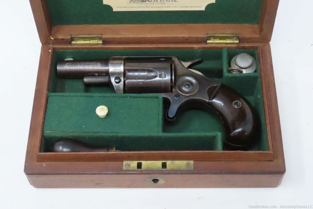 CASED London Proofed Antique COLT NEW LINE .38 Cal. ETCHED PANEL Revolver  -img-2