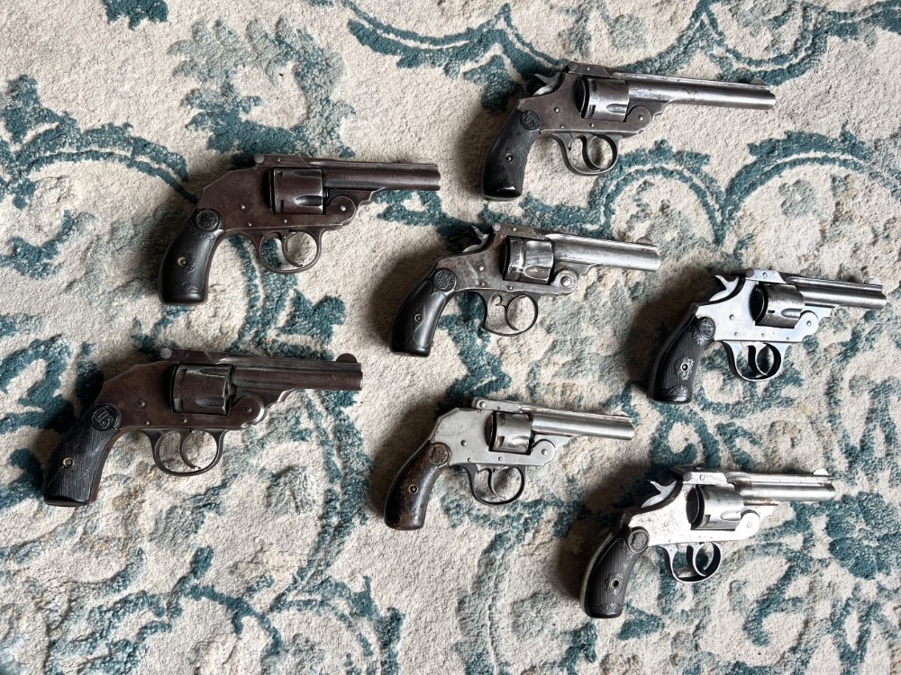 7 various Tip Up Revolvers Old Manufactured.-img-1