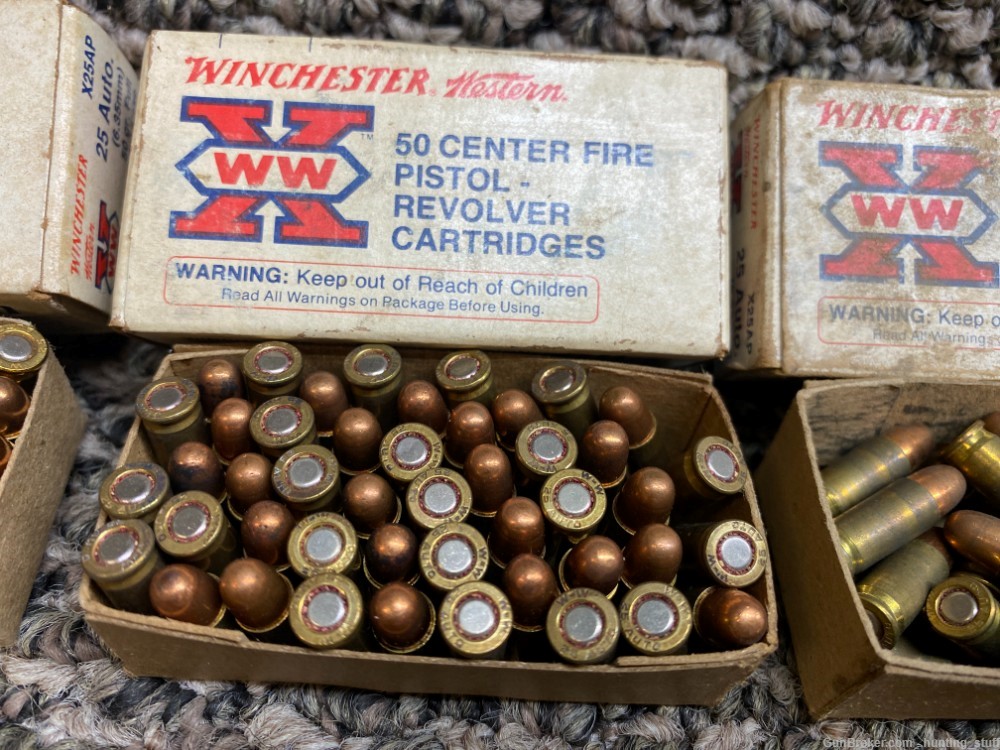 Lot Of Winchester & Federal 25 Auto Full Metal Jacket 170 Rounds -img-2