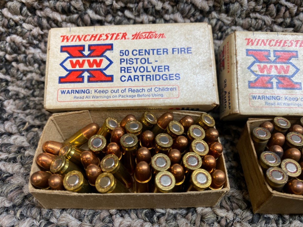 Lot Of Winchester & Federal 25 Auto Full Metal Jacket 170 Rounds -img-1
