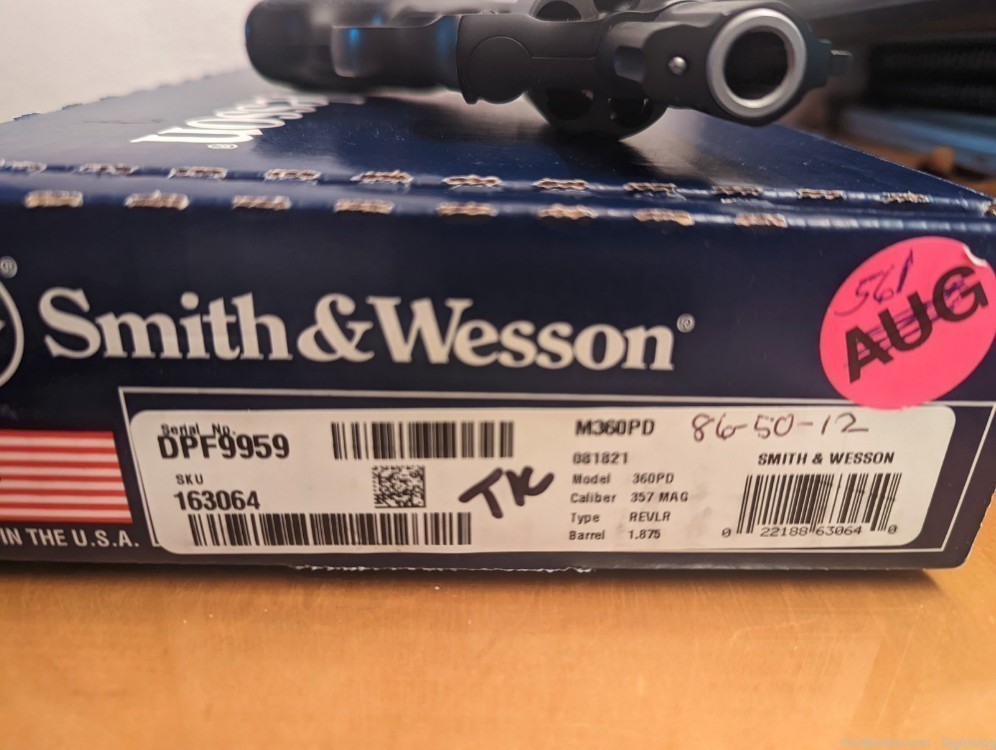 NEW SMITH AND WESSON 360PD BLACK AIRWEIGHT TITANIUM CYLINDER 1.875".357 MAG-img-19