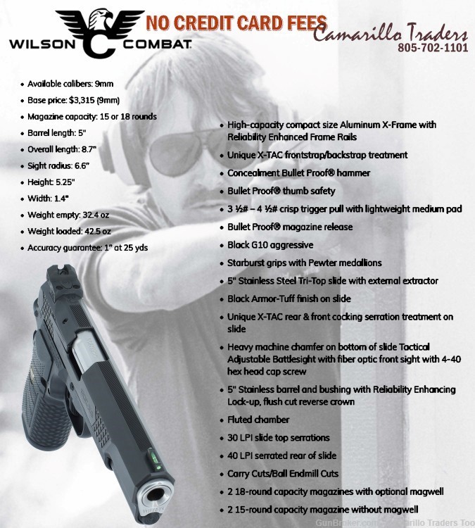 Wilson Combat EDC  X9L 5-inch 9mm Luger EDCX-LP-9 BRAND NEW! 1911-img-4