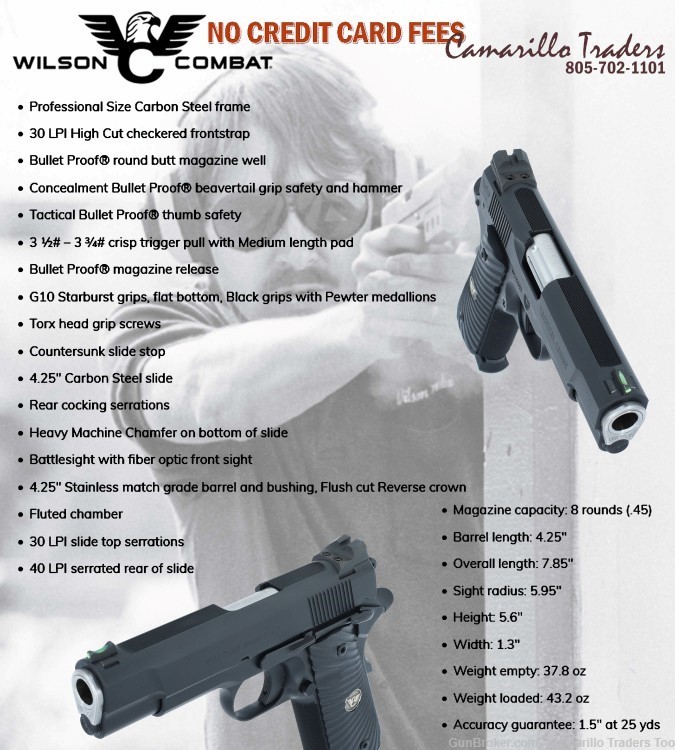 Wilson Combat Tactical Carry Commander .45acp TC-COM-45 BRAND NEW!-img-1