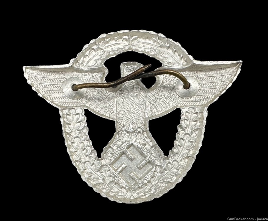 WW2 German Police Visor Shako Hat Eagle badge medal uniform WWII ss -img-4