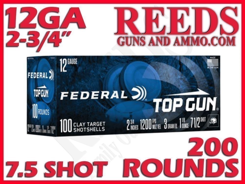 Federal Top Gun Target 12 Ga 1-1/8oz 7.5 Shot 2-3/4in TG1210075-img-0