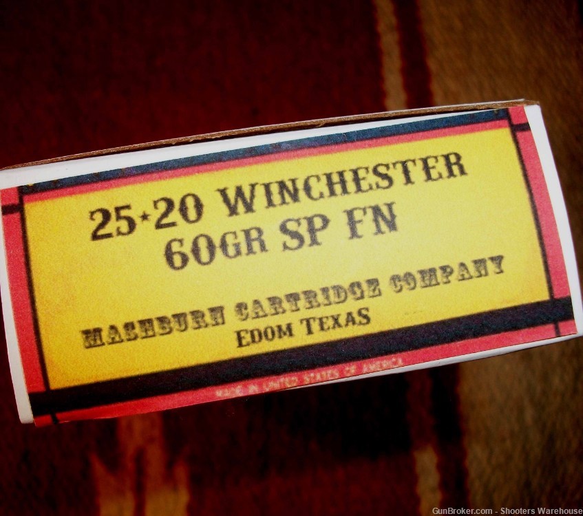 25-20 Winchester 60gr SPFN Mashburn Cartridge Company 20rds NEW-img-2