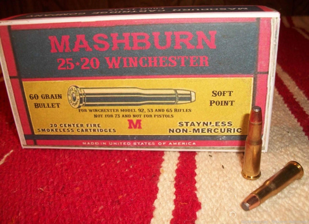 25-20 Winchester 60gr SPFN Mashburn Cartridge Company 20rds NEW-img-0