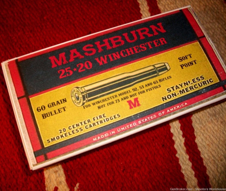 25-20 Winchester 60gr SPFN Mashburn Cartridge Company 20rds NEW-img-1