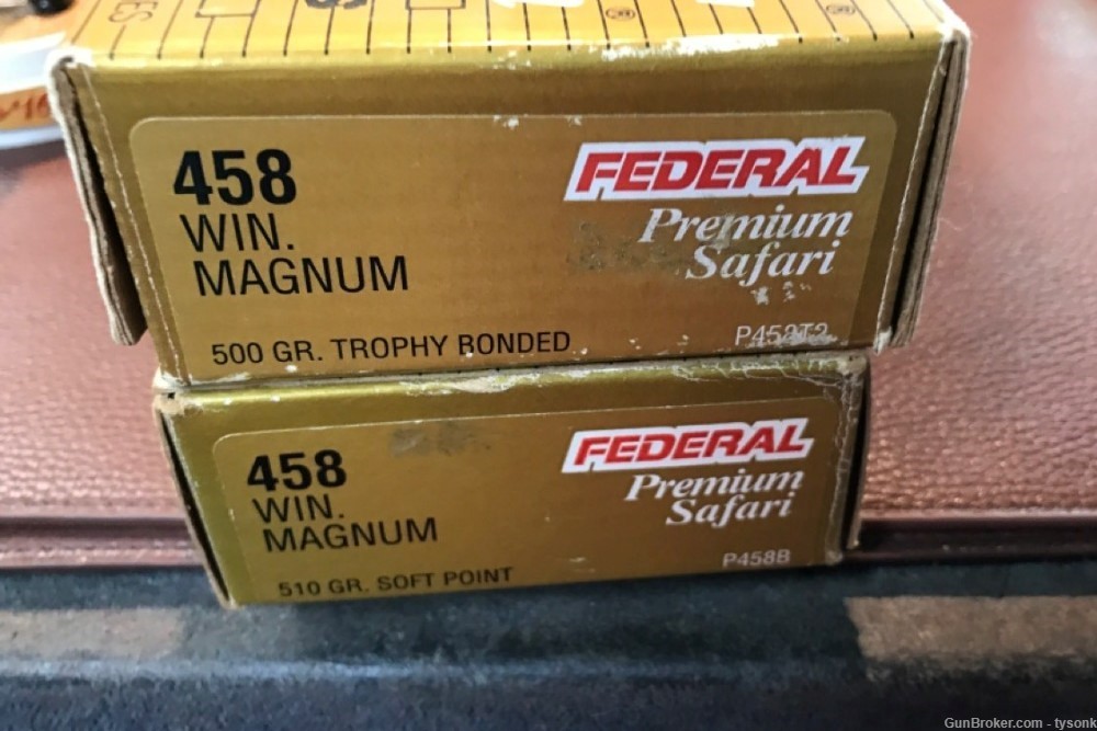 33 Rds 458 Win Mag Federal Premium Safari 500 grain Trophy Bond 7 casings-img-0