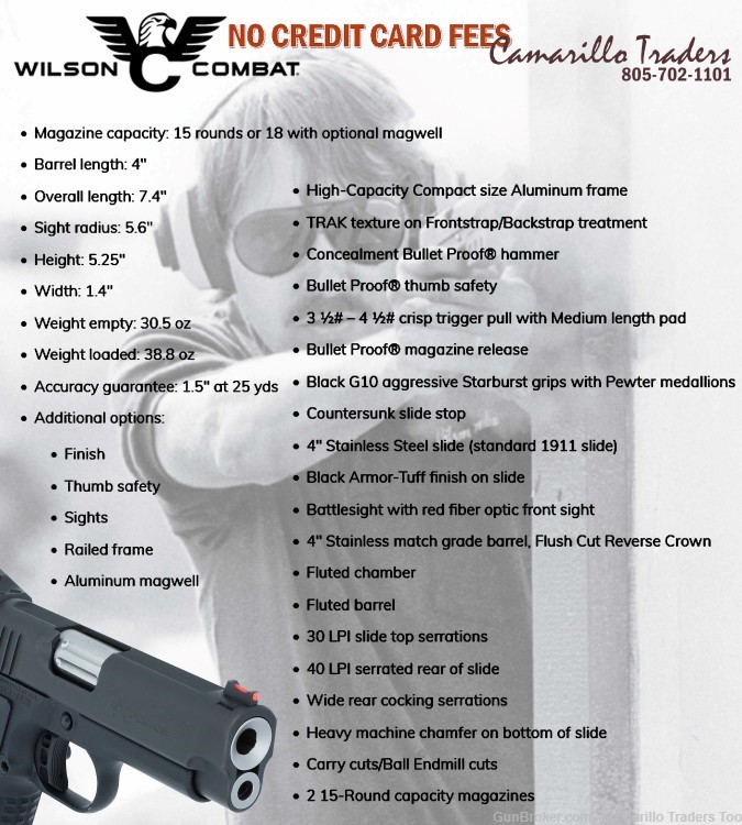 Wilson Combat Experior Compact 9mm Luger XPD-CP-9 BRAND NEW!-img-1
