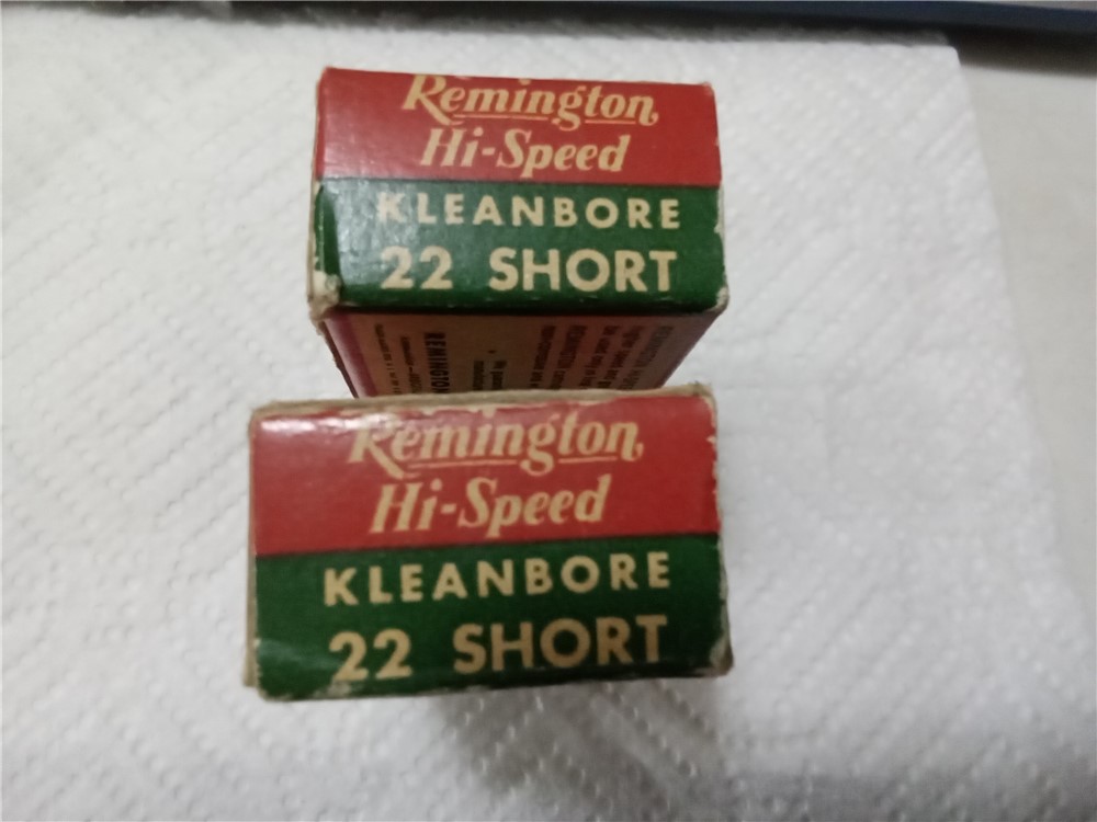 Vintage-2 boxes Remington Hi-Speed Kleanbore 22 short ammo-img-2