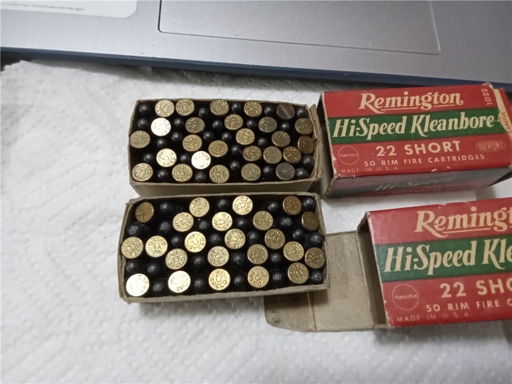 Vintage-2 boxes Remington Hi-Speed Kleanbore 22 short ammo-img-4