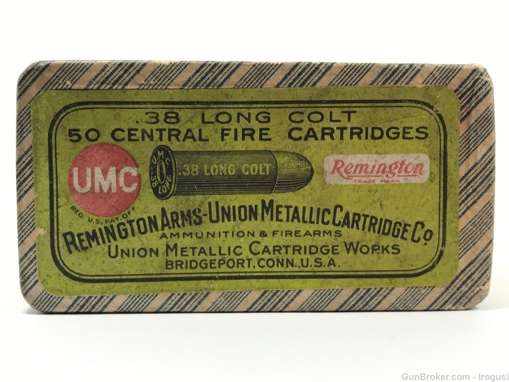 1911-15 Remington UMC .38 Long Colt Full SEALED Plaid Box 1057-LPX-img-0