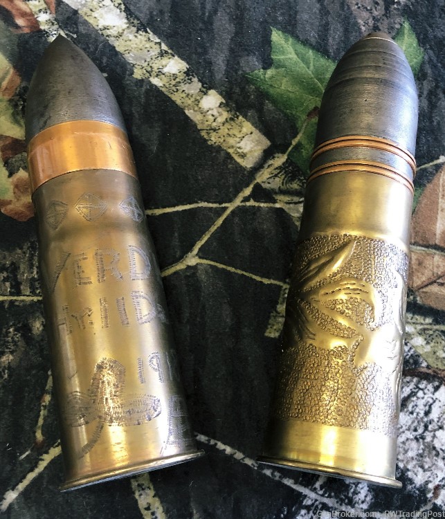 Two 37mm PDP Trench Art Shells - Hotchkiss Cannon-img-0