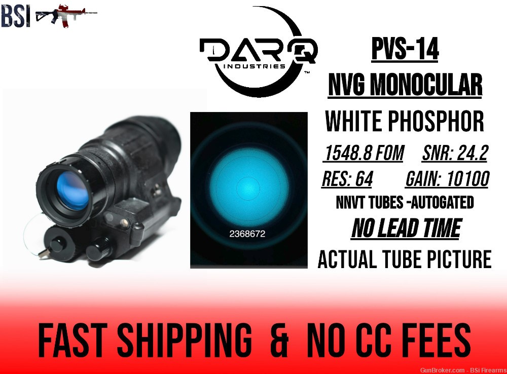 Darq Industries NVG PVS-14 White Phosphor PVS 14 Night Vision NVG-img-0
