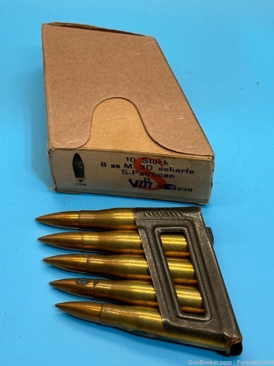 Vintage 1938 German 8mm 8x56R Ammo - 10 Round Packs-img-0