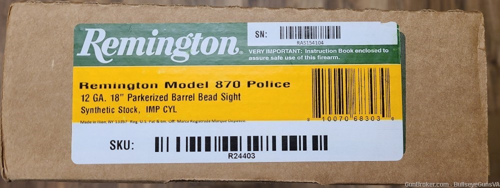 *LE ONLY* Remington Model 870 Police Magnum 12 GA. Parkerized. 18" Barrel.-img-7