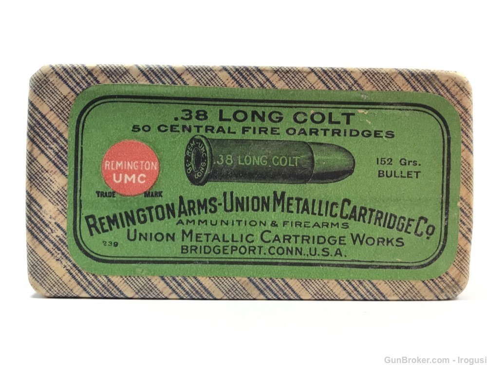 1911-15 Remington UMC .38 Long Colt BP SEALED Plaid Box Mint 1058-LPX-img-0