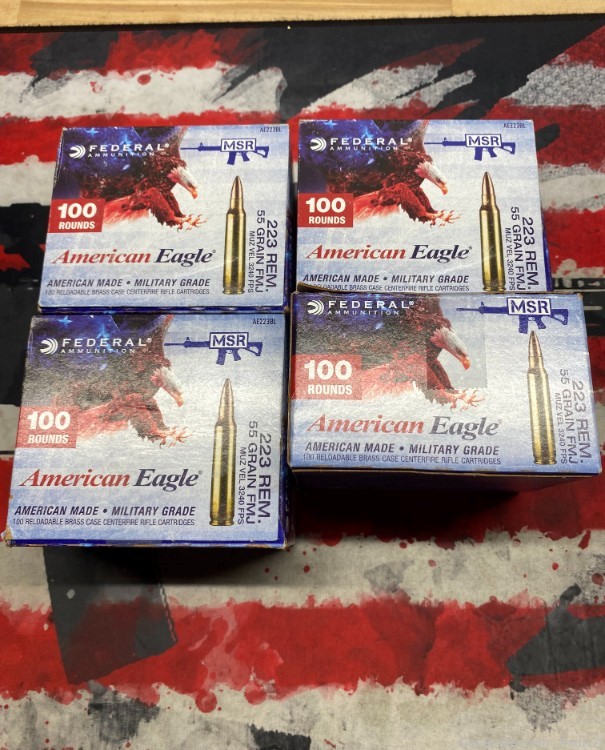 400 rounds Federal 223 55 grain, FMJ, 5.56, ammunition-img-1