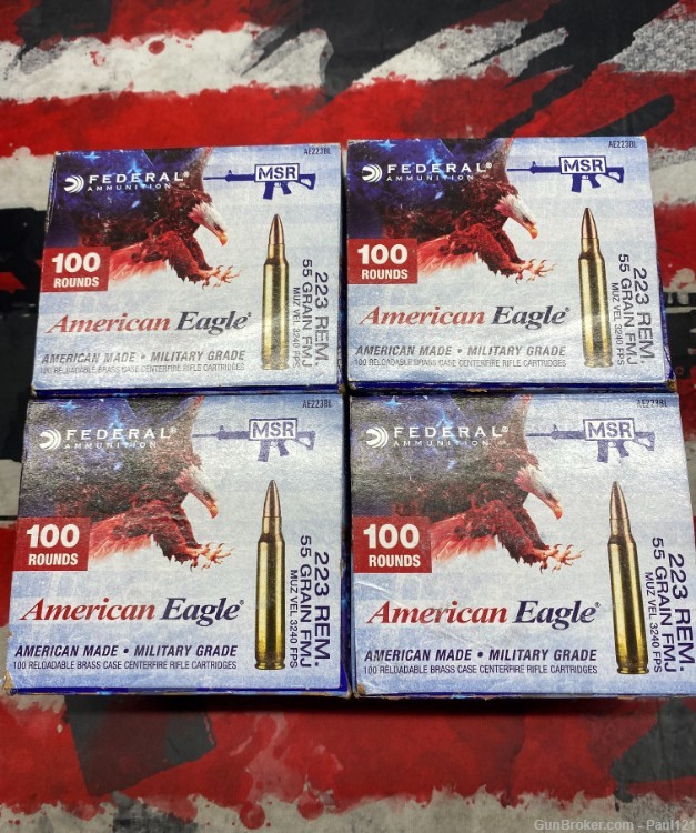 400 rounds Federal 223 55 grain, FMJ, 5.56, ammunition-img-0