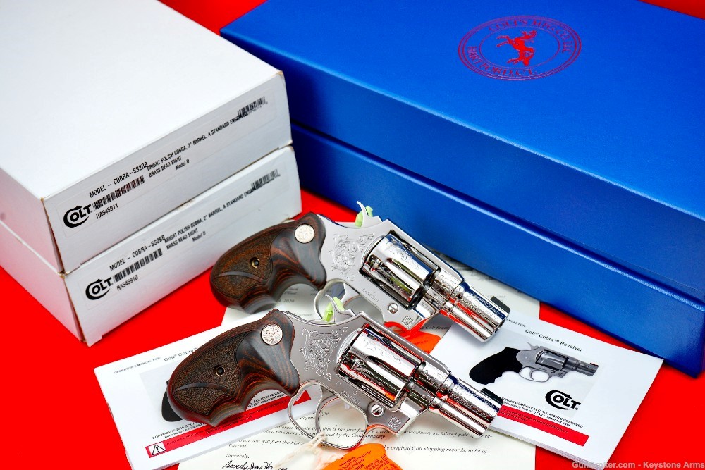 Rare Colt Custom Shop Cobra BSTS & Factory Master Engraved NIB Set Lettered-img-11