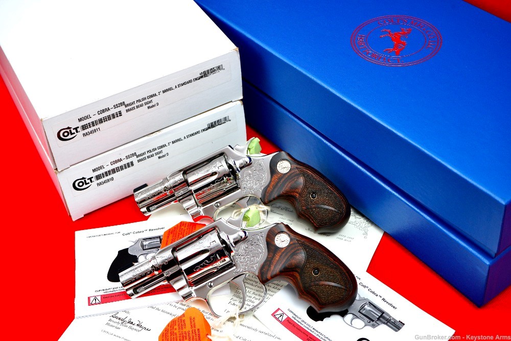 Rare Colt Custom Shop Cobra BSTS & Factory Master Engraved NIB Set Lettered-img-0