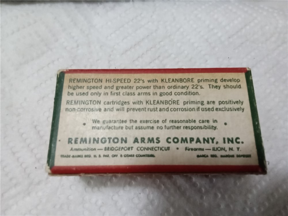Vintage Remington Hi-Speed Kleanbore 22 long ammo-full box-img-3
