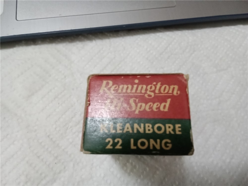 Vintage Remington Hi-Speed Kleanbore 22 long ammo-full box-img-2