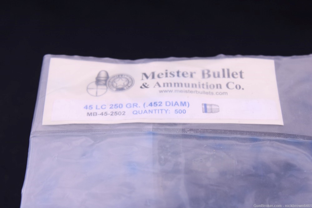 MEISTER CAST LEAD BULLETS 45 COLT 250 GRAIN RNFP .452" DIA MB-45-250-img-1