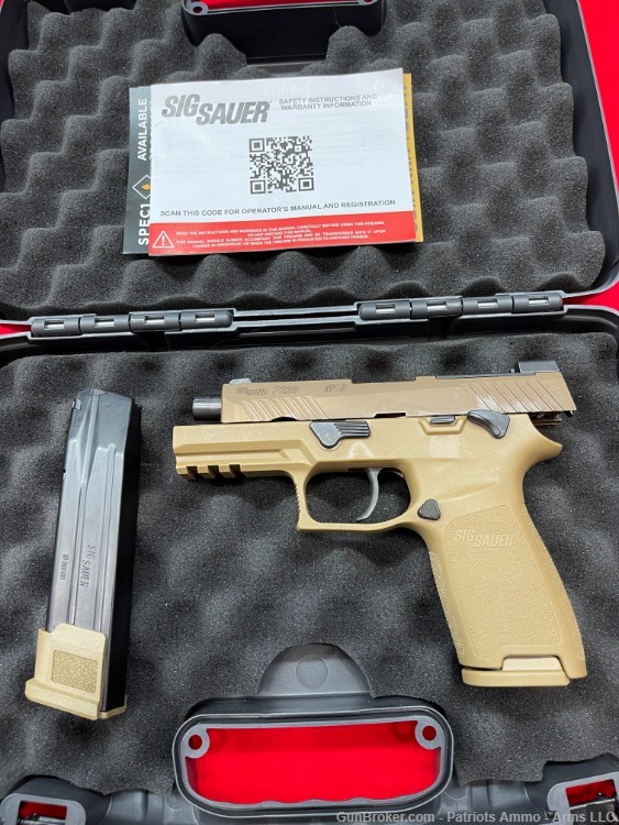 SIG SAUER - P320CA - M18 - 9MM - 2-MAGS - FDE - MANUAL SAFETY - CLEAN -USED-img-1