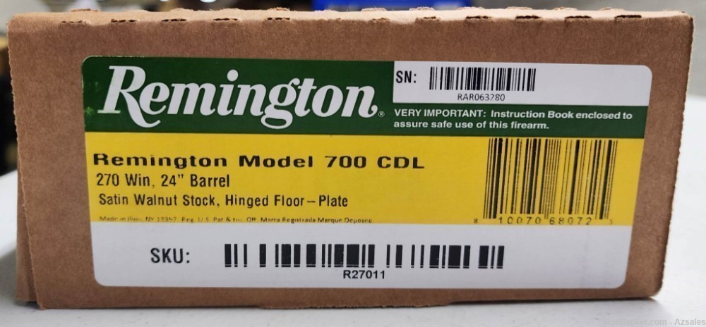 Remington 700 CDL 270 Win bolt action Satin Walnut 24" barrel New-img-2