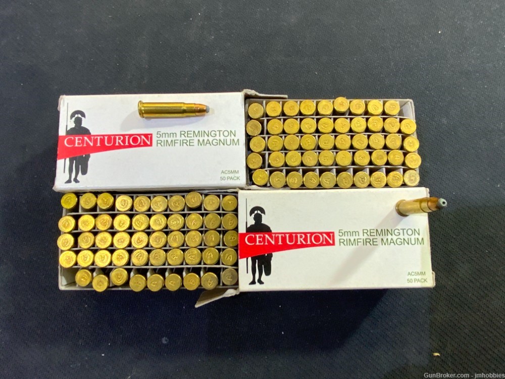 Centurion 5mm Rimfire Magnum Ammunition 2bx of 50 100 Rounds-img-0