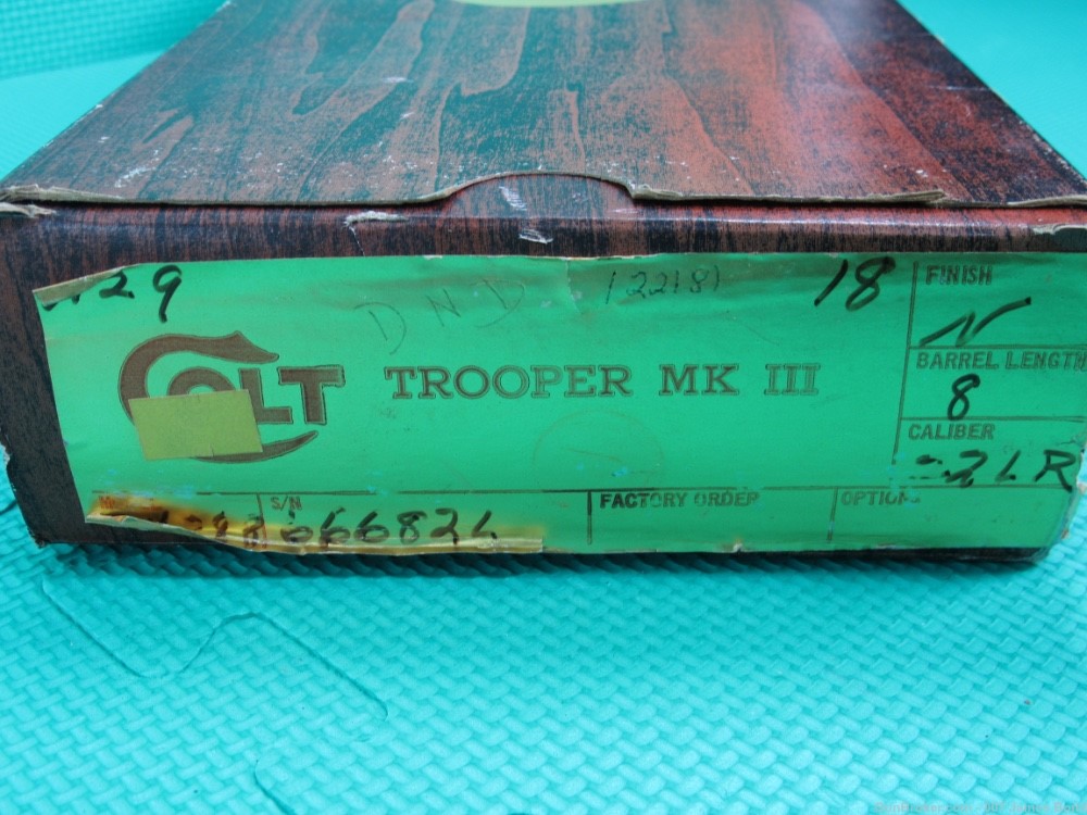 Rare NIB Colt Trooper MK III 357 Magnum Nickel 8” Unfired w/Factory Box-img-45