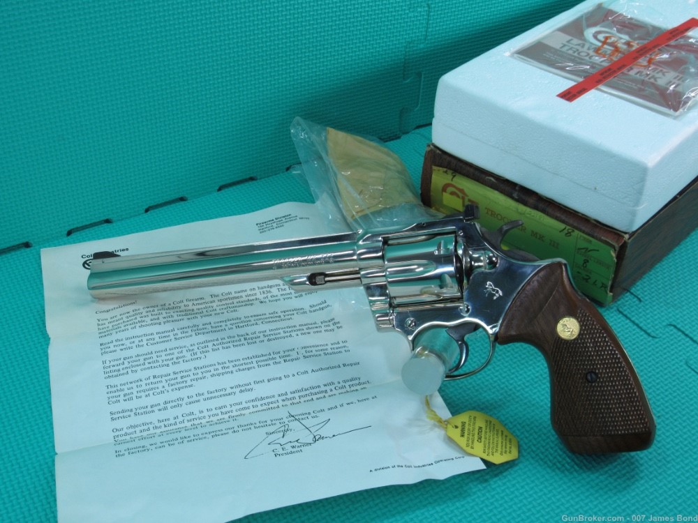 Rare NIB Colt Trooper MK III 357 Magnum Nickel 8” Unfired w/Factory Box-img-0