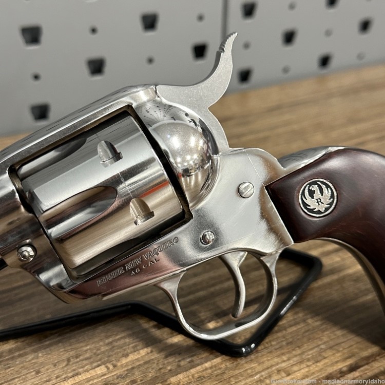 Ruger New Vaquero .45 Colt 5.5" High Gloss Stainless 6rd PENNY AUCTION!-img-8
