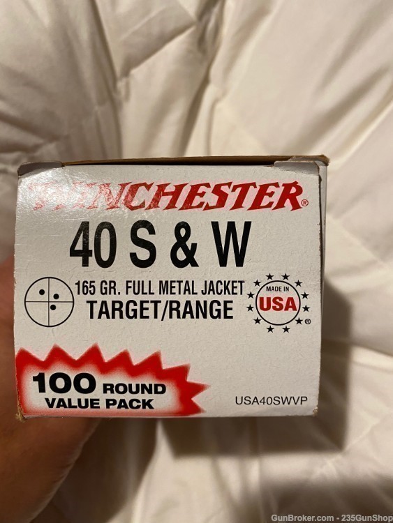 Winchester .40 S&W 165 grain FMJ Target/Range ammunition 100 rounds-img-2