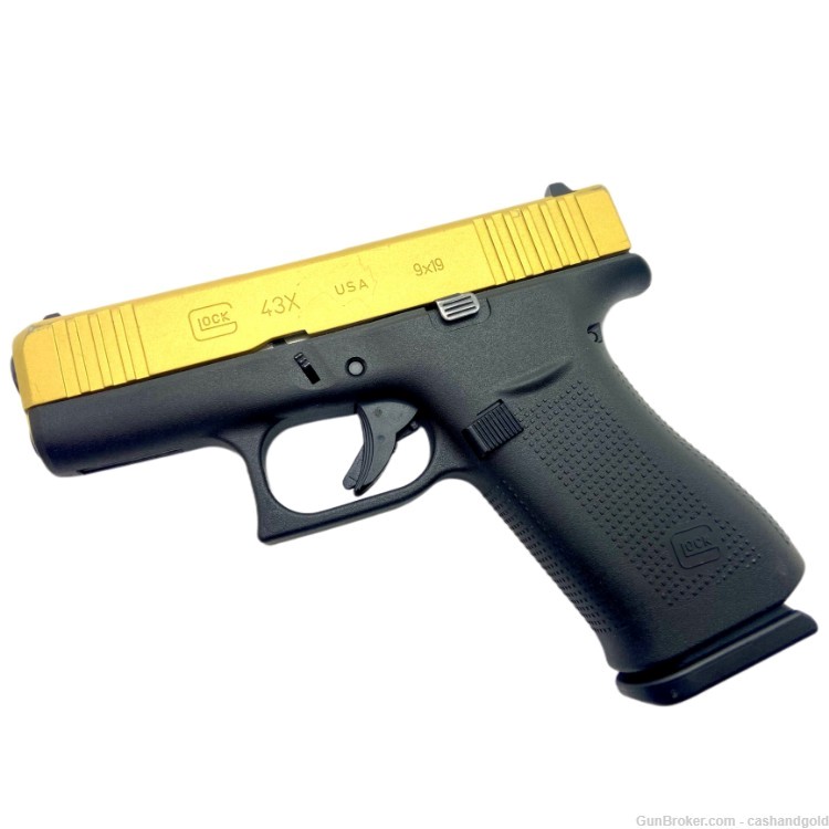 Glock 43X 9mm 3.41in 10-Round Gold Slide Semi-Auto Pistol – Apollo Custom-img-0