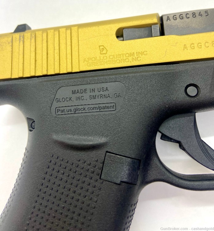 Glock 43X 9mm 3.41in 10-Round Gold Slide Semi-Auto Pistol – Apollo Custom-img-5