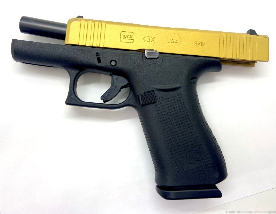 Glock 43X 9mm 3.41in 10-Round Gold Slide Semi-Auto Pistol – Apollo Custom-img-7