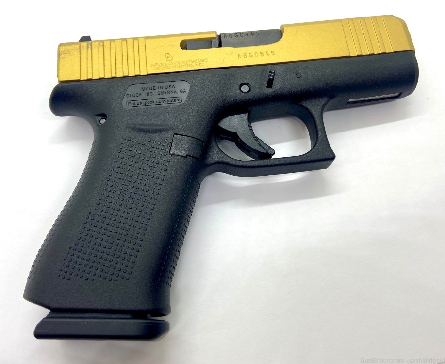 Glock 43X 9mm 3.41in 10-Round Gold Slide Semi-Auto Pistol – Apollo Custom-img-3