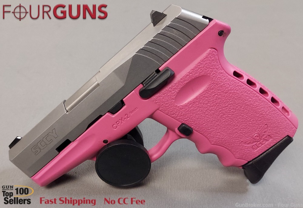 .01 Penny Used SCCY CPX-2 Pink Semi-Auto Pistol 9mm 3.1" Barrel 10 Rounds-img-0