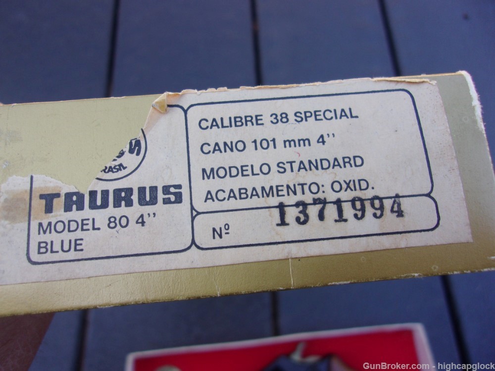 Taurus Model 80 .38 Spcl 4" Blued Revolver UNFIRED IN GOLD BOX $1START     -img-32