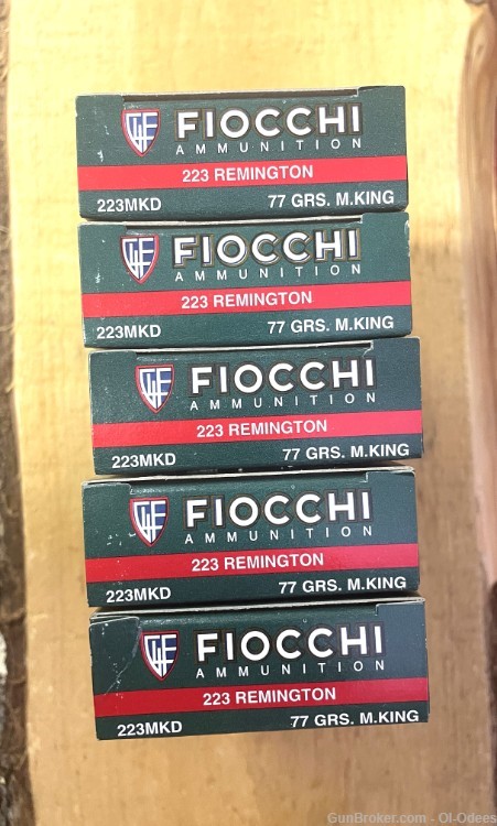 Fiocchi .223 Rem., 100-Rds - 77 Gr Sierra Match King, 2,750fps, HPBT#223MKD-img-0