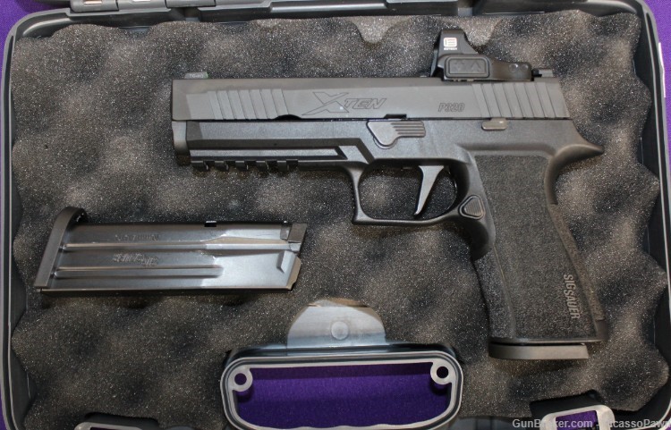 SIG SAUER P320 XTEN 10MM W/ EOTECH EFLX RED DOT, CASE & TWO 15 RD MAGAZINES-img-1