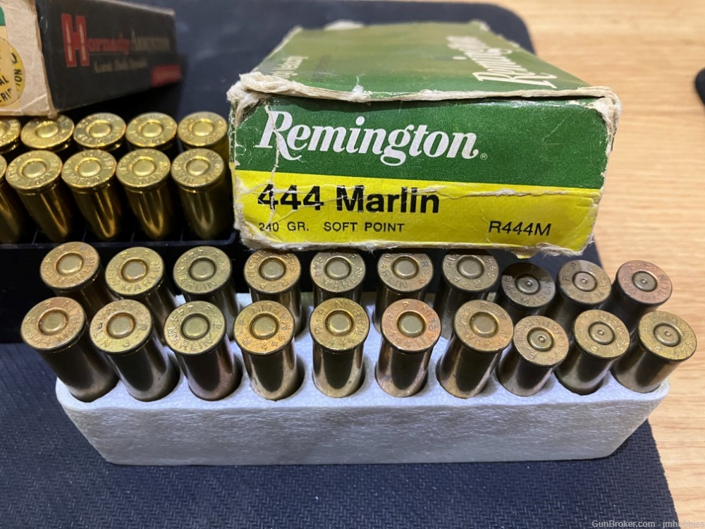 .444 Marlin Assorted Ammunition, Hornady & Remington, 34 Live Rounds-img-2