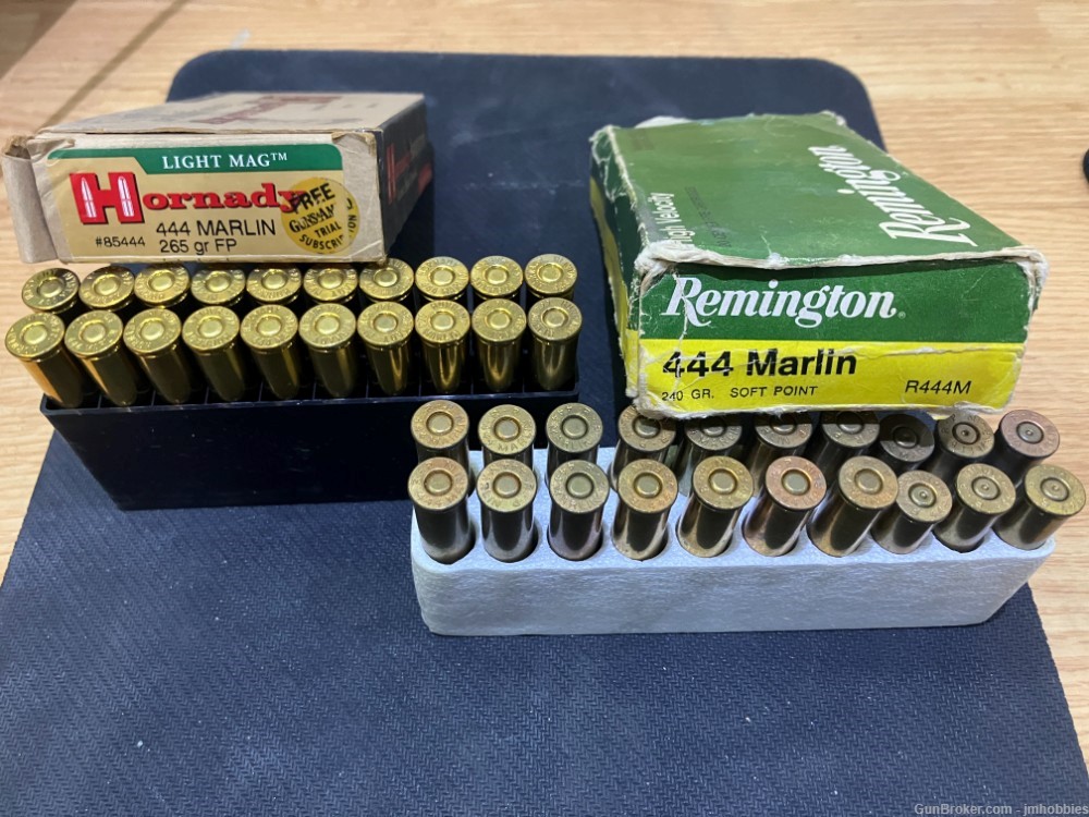 .444 Marlin Assorted Ammunition, Hornady & Remington, 34 Live Rounds-img-0