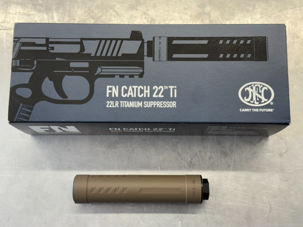 FN Catch 22 TI 22 Cal (Rimfire), 5.25", FDE Titanium, 1/2"-28 tp-img-0