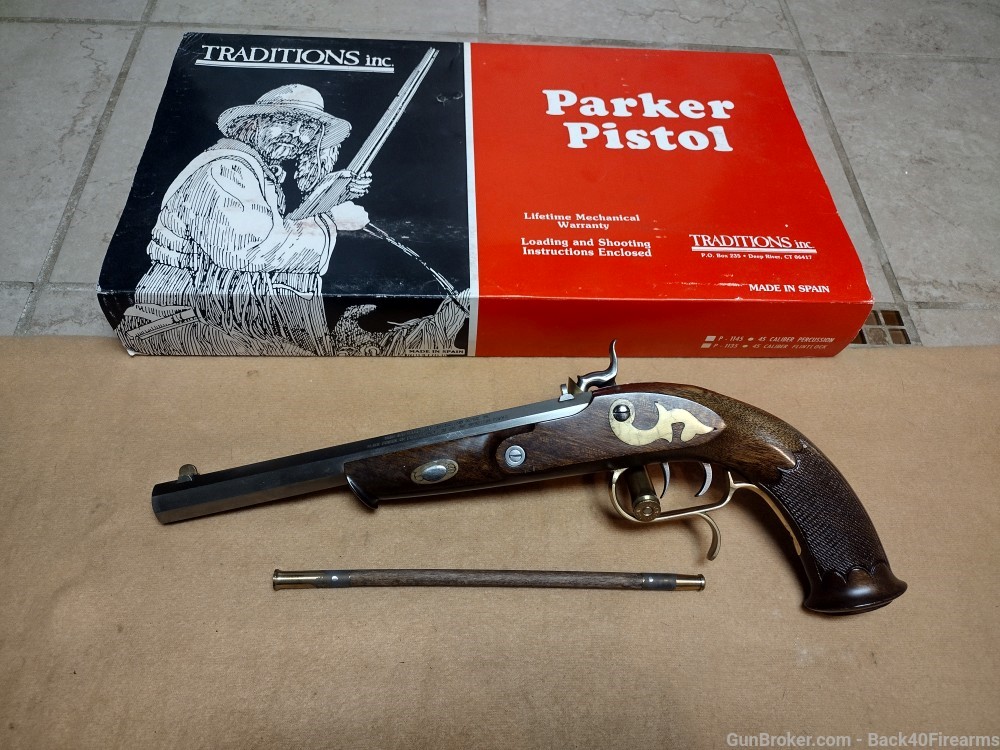 Mint Unfired Traditions Williams Parker Pistol .50 Cal Percussion W/Box-img-4
